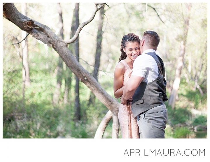 Sedona engagement | fiance whispering in his bride