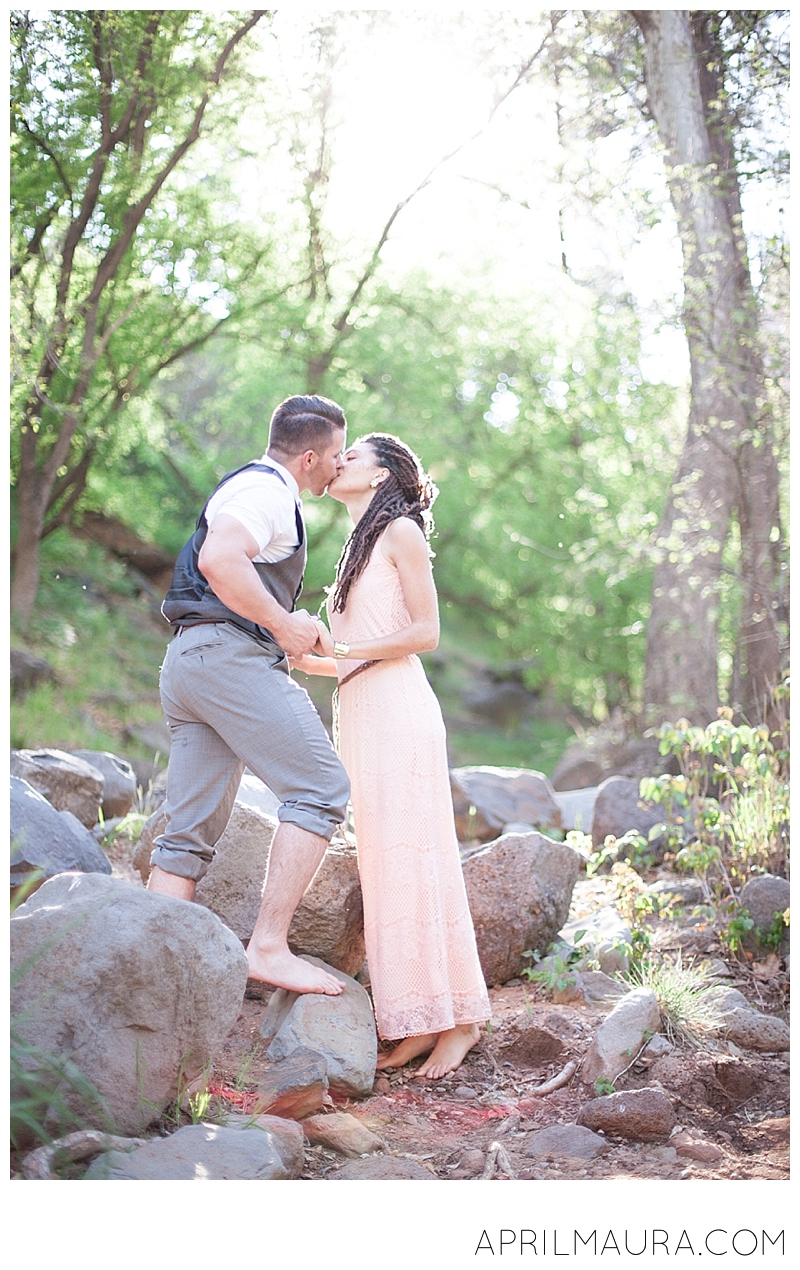 Sedona engagement | couple kissing | forest couple picture |Arizona WeddingPhotography.jpg