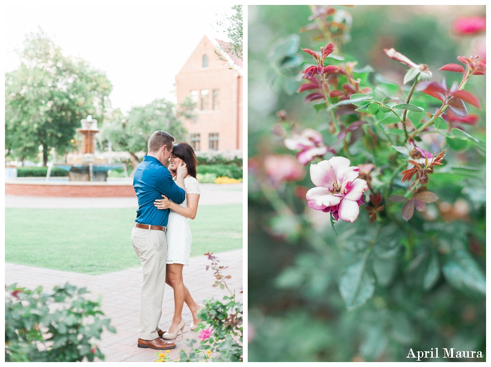 ASU Old Main | couple in a Garden | Arizona_ State_University_ Wedding_Engagement_April_Maura_Photography_0003