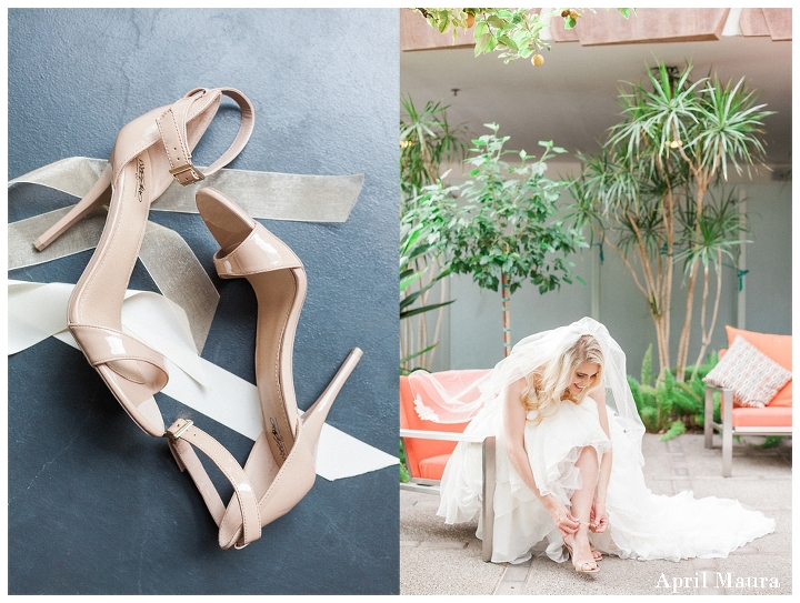 Hotel Valley Ho Wedding Photos | nude high heel shoes for a bride | Scottsdale and Phoenix Wedding Photographer | April Maura Photography | www.aprilmaura.com_0038.jpg