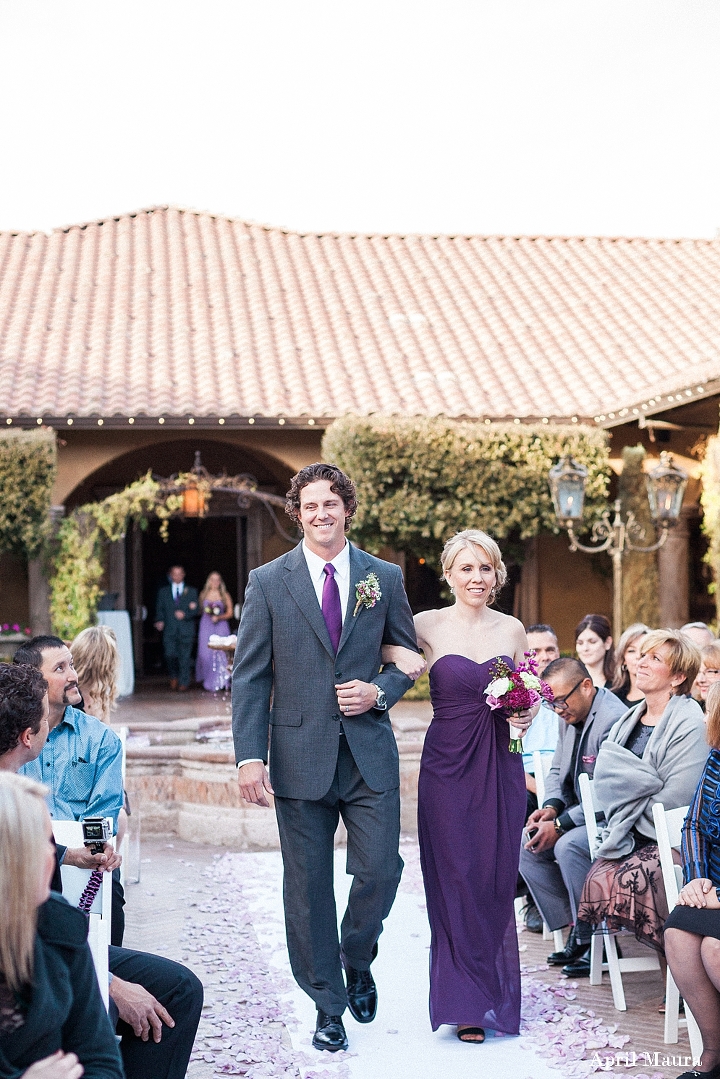 Purple and grey wedding | Groomsman and bridesmaid processional | Villa Siena Wedding | Scottsdale Engagement Photographer | April Maura Photography | www.aprilmaura.com_3673.jpg