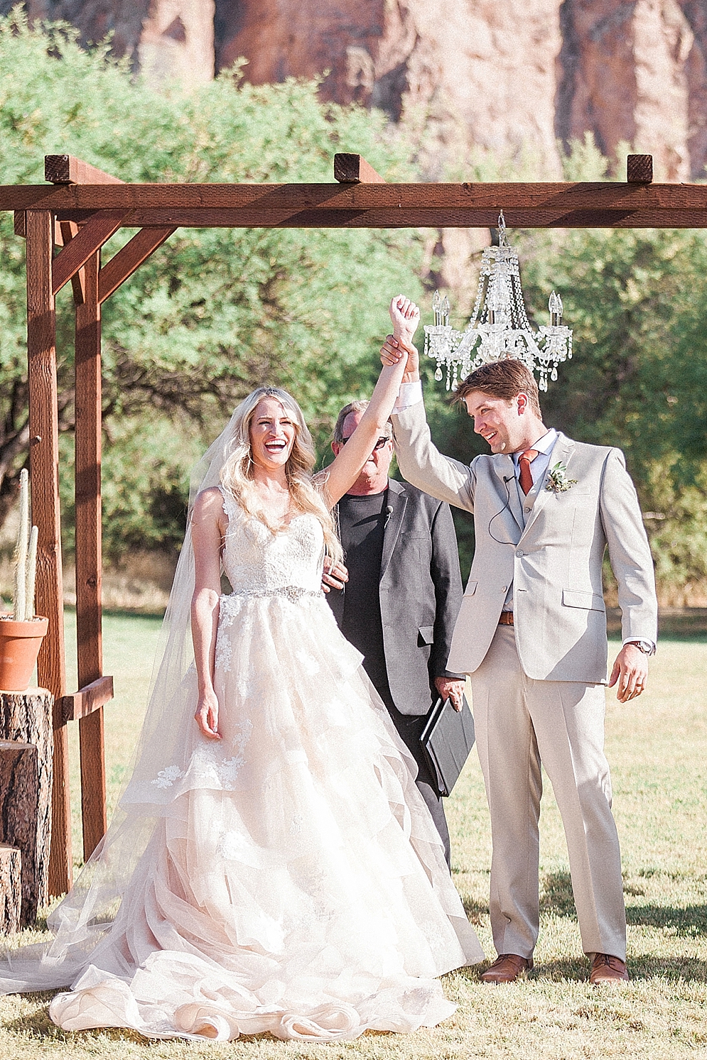 Saguaro Lake Guest Ranch Wedding | Couple after they are announced husband and wife | ST. LOUIS JEWISH WEDDING TRADITIONS | CEREMONY | St. Louis Wedding Photographer