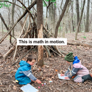 Agape Adventure Academy, St Louis Christian School, Forest day, math in the woods.